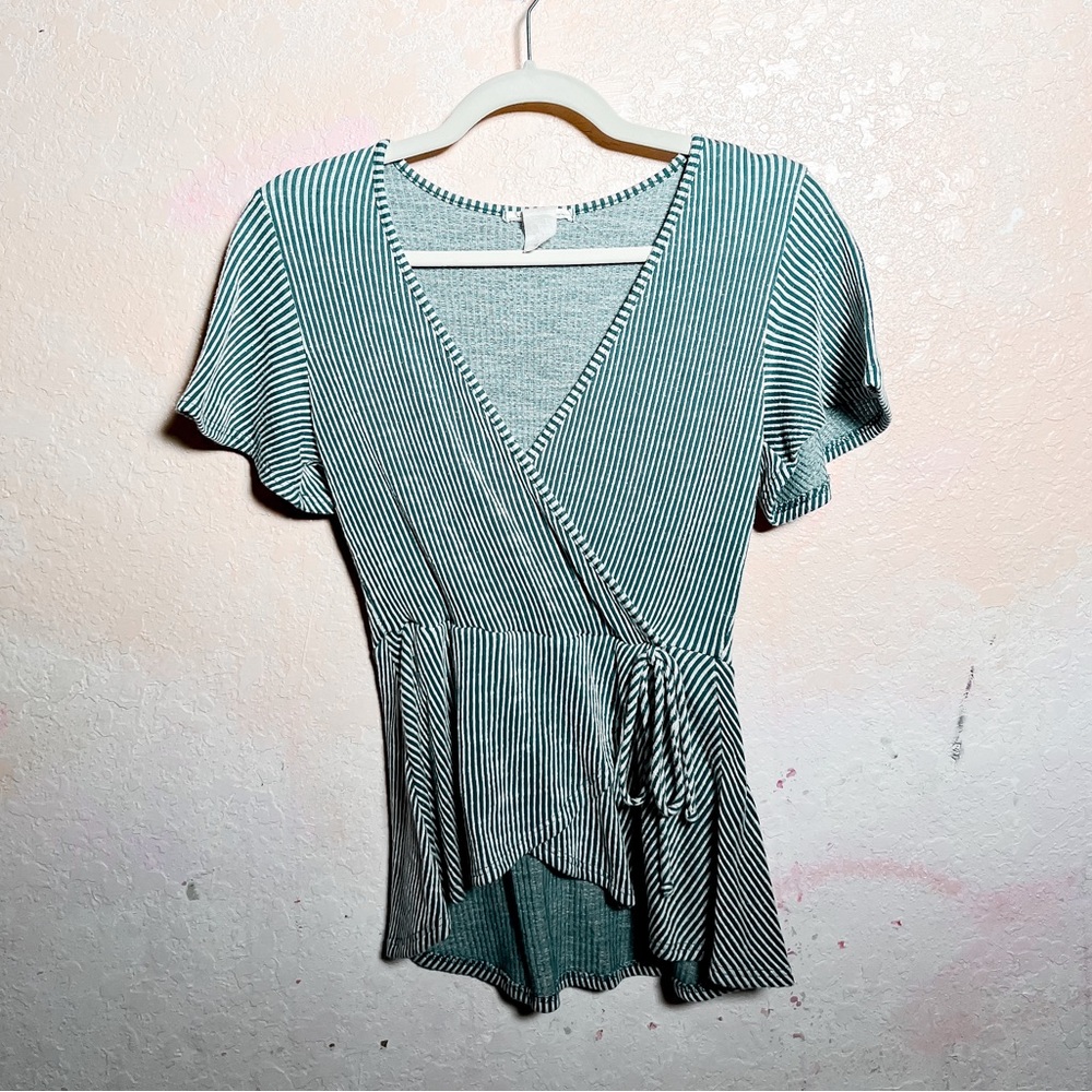 Faux Wrap Womens Top